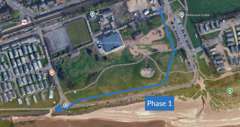 Satellite image of traffic management measures