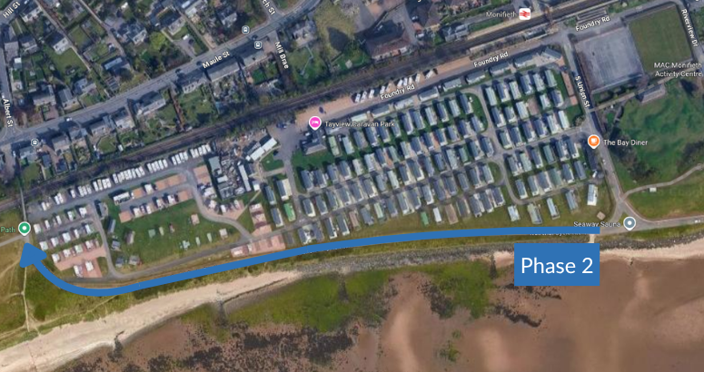 Satellite image of traffic management measures