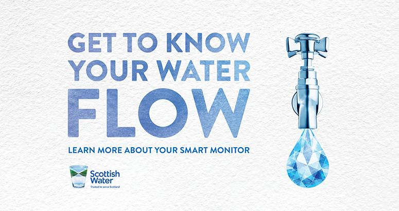 Graphic with Get to Know Your Water Flow text next to a tap with a water drop