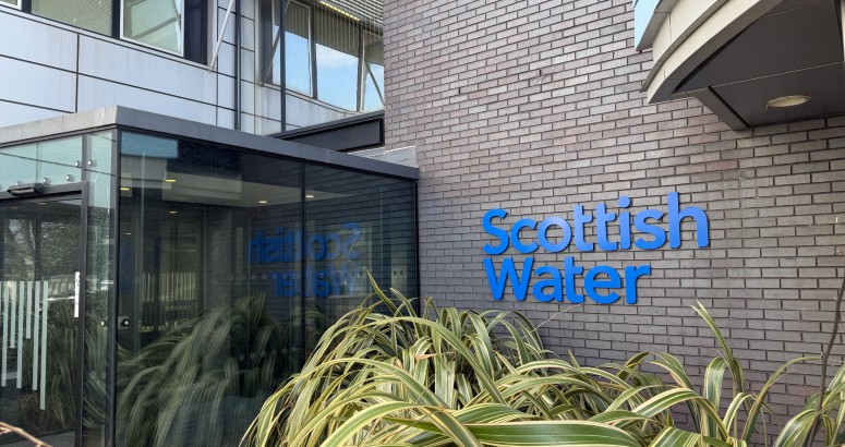 Image: Fairmilehead Reception in Edinburgh, with Scottish Water logo and greenery in the picture