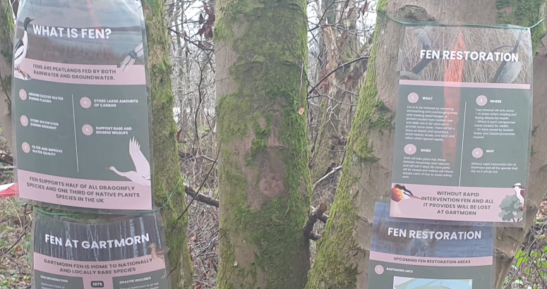 Fen restoration work at Gartmorn Dam