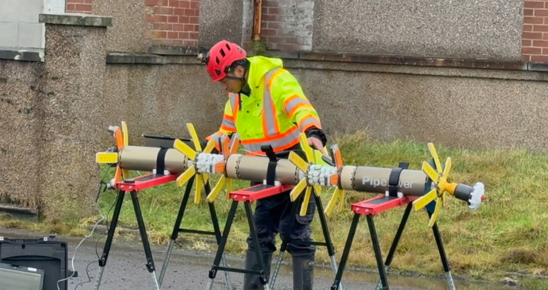 man standing with Pipediver kit