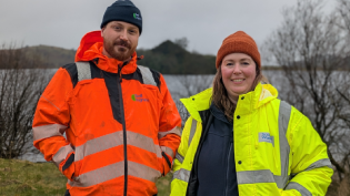 Tony Wilson from Bell Ingram and Karlene Doherty from Scottish Water at Barcraigs Reservoir