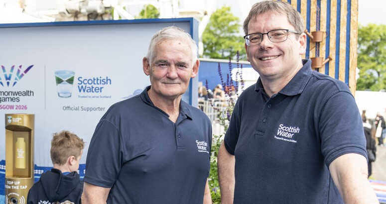 CEO Alex Plant and COO Peter Farrer at the Scottish Water stand at the Royal Highland Show 2026