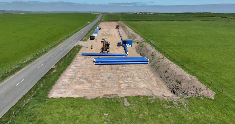 Image of a ditch with water main inside