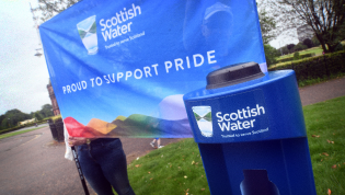 Scottish Water 'Proud to Support Pride' Banner