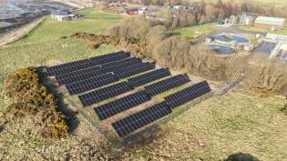 Some of the new solar panels at Helensburgh Waste Water Treatment Works