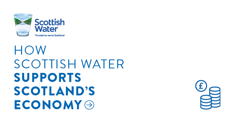 Infographic with text: How Scottish Water supports Scotland's economy