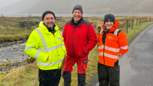 From left Scottish Water's Steve Garbett, Autospray Systems CEO Robert Pearson and Sam Guthrie from Bell Ingram