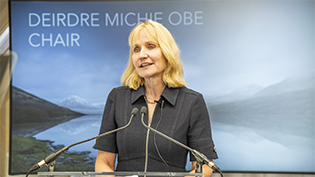 Scottish Water Board Chair speaking at an event